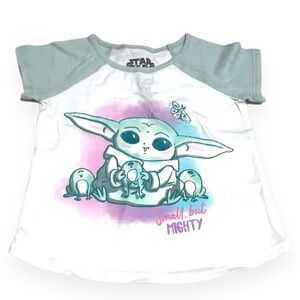 Star Wars JB 18m White & Green Grogu Baby Yoda Shortsleeve Raglan Tee